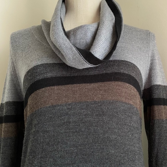 LOFT Turtleneck Striped Sweater Dress - Picture 12 of 16